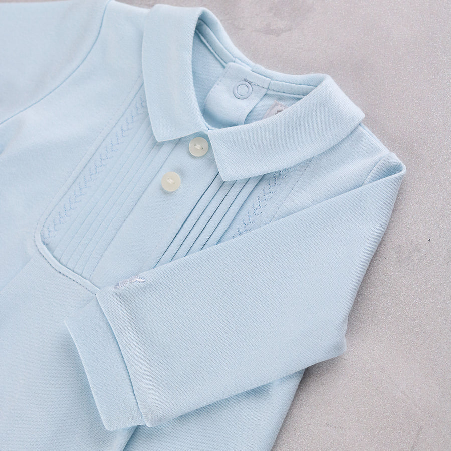 Emile Et Rose 2660 Michael Boys Blue Pleated Babygrow & Hat AW26