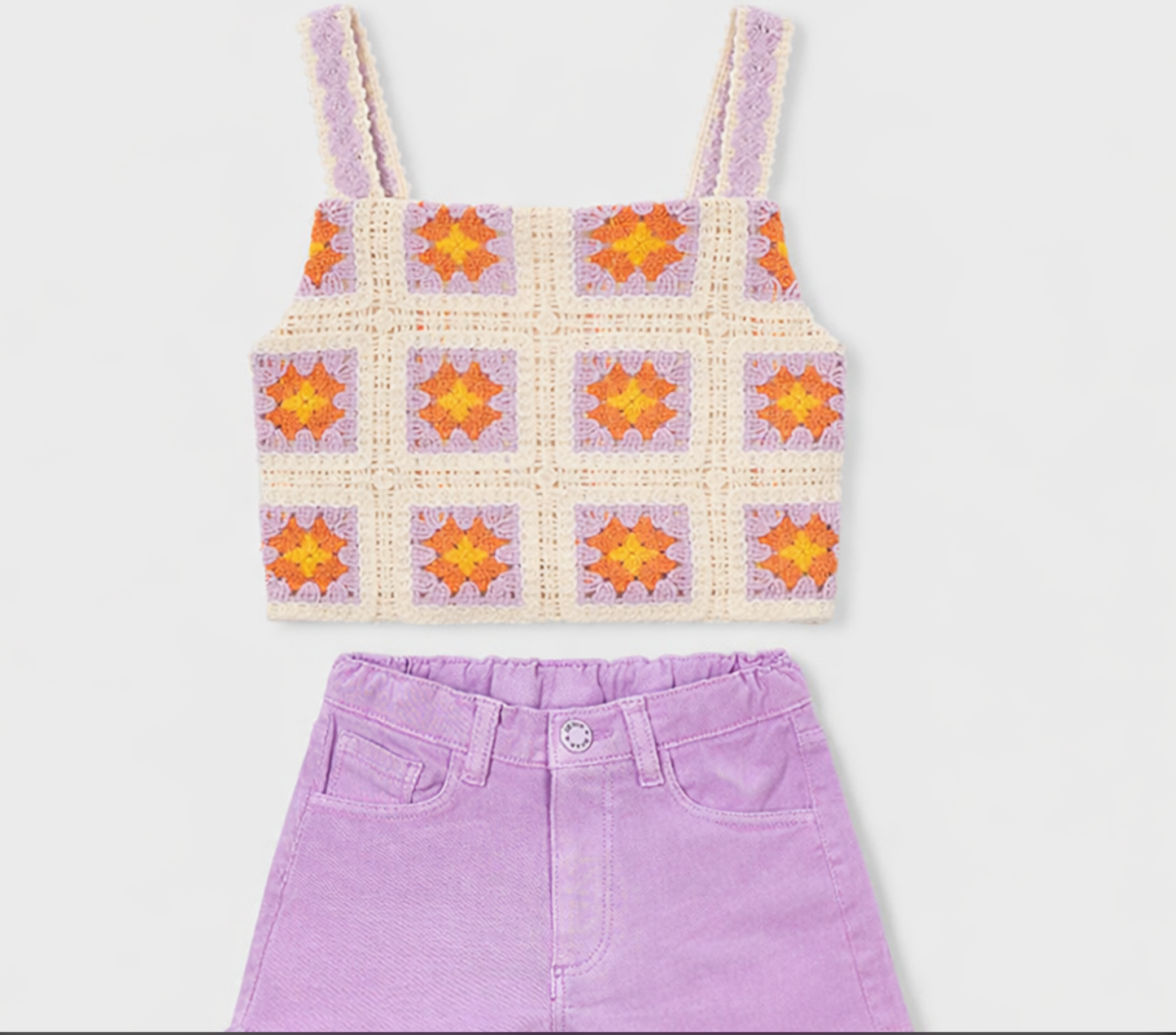 Mayoral 234-3029 Lilac Short Set SS26
