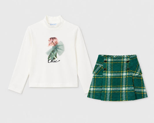 Mayoral 4001-4905 Green Skirt Set AW26