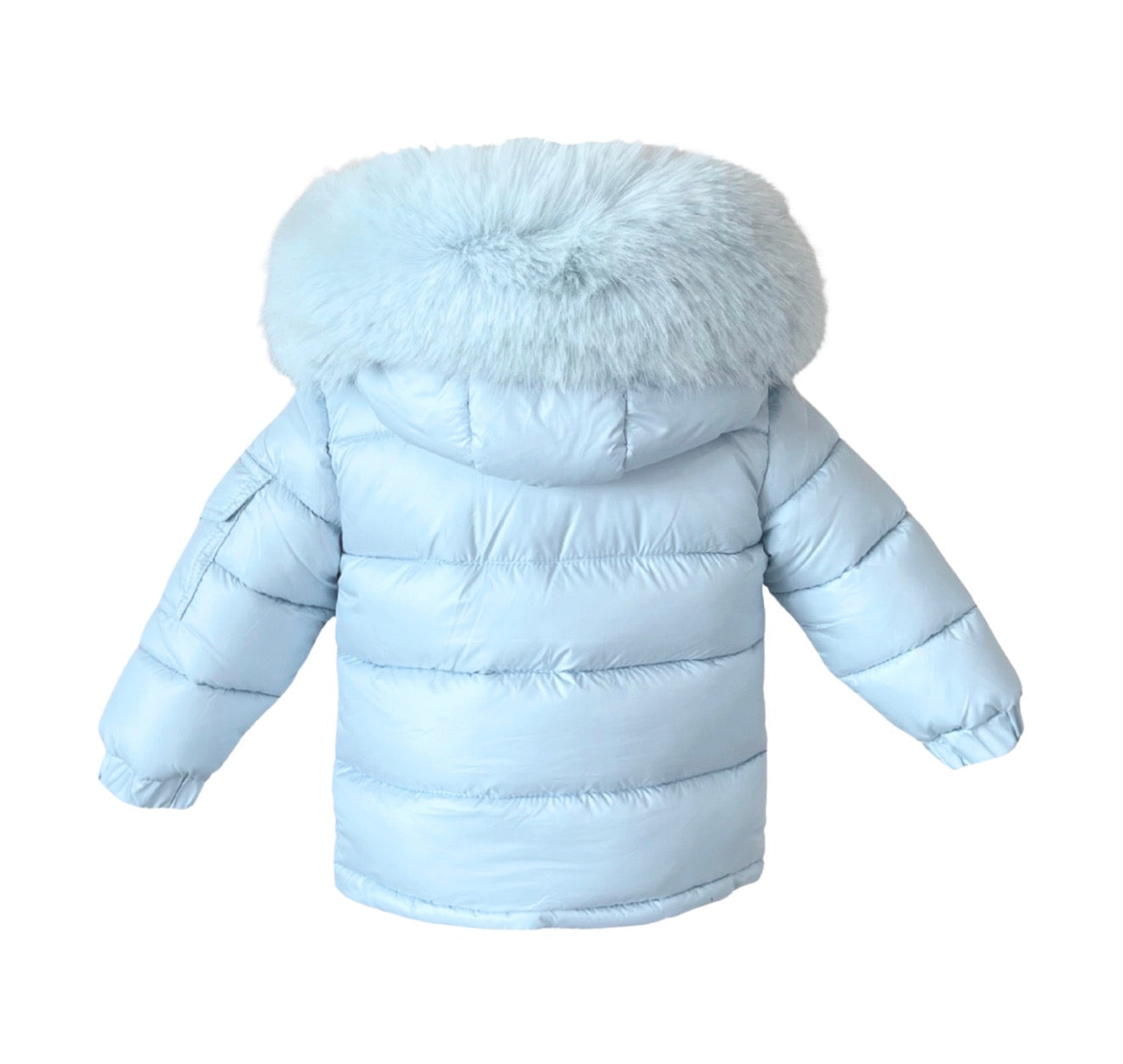 Baby Blue fur hooded coat AW26 PREORDER