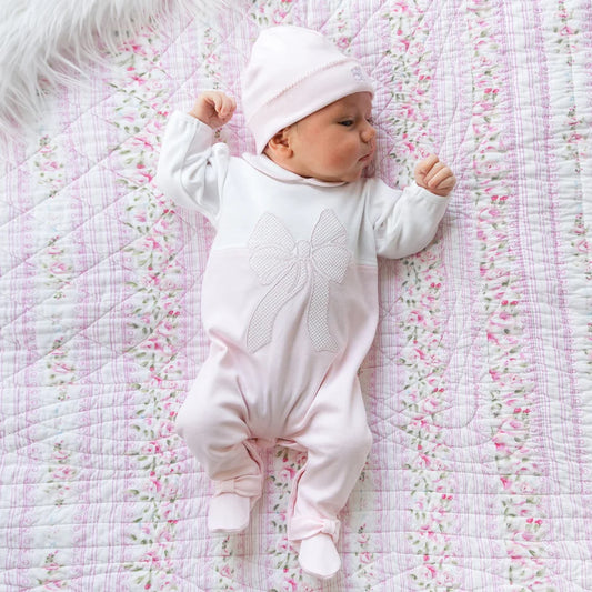 Emile Et Rose 2670 Maya Girls Pink & White Babygrow & Hat AW26