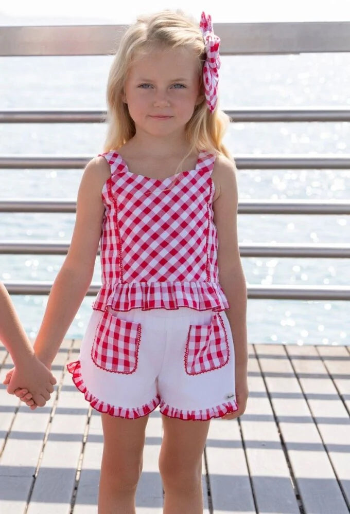 Miranda 616-23 red/white shirt set ss26 PREORDER