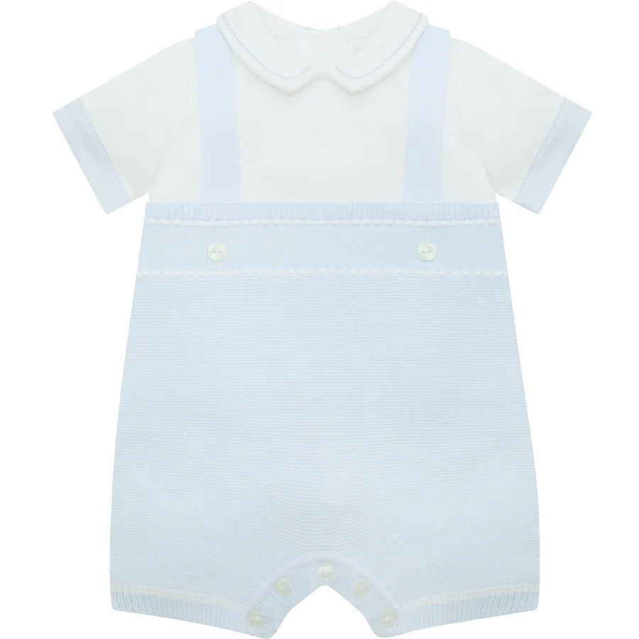 Emile Et rose 7352 Lowe Baby Boys Blue Mock Braces Romper