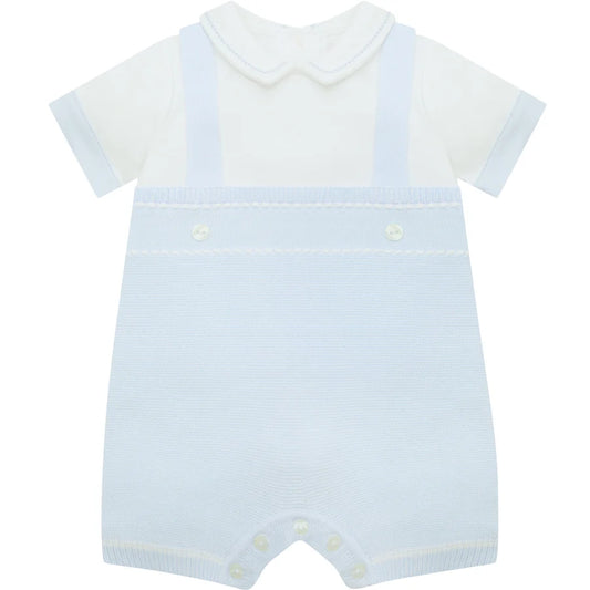 Emile Et rose 7352 Lowe Baby Boys Blue Mock Braces Romper