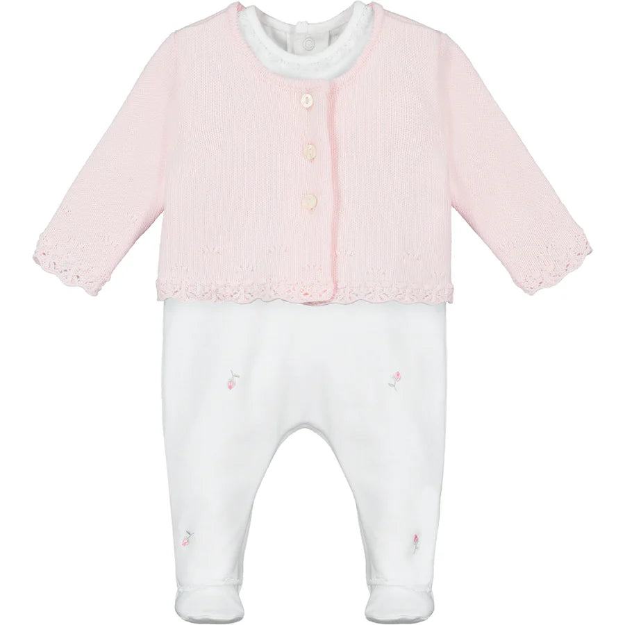 Emile Et rose 1963 Annabel Baby Girls Babygrow & Cardigan Set