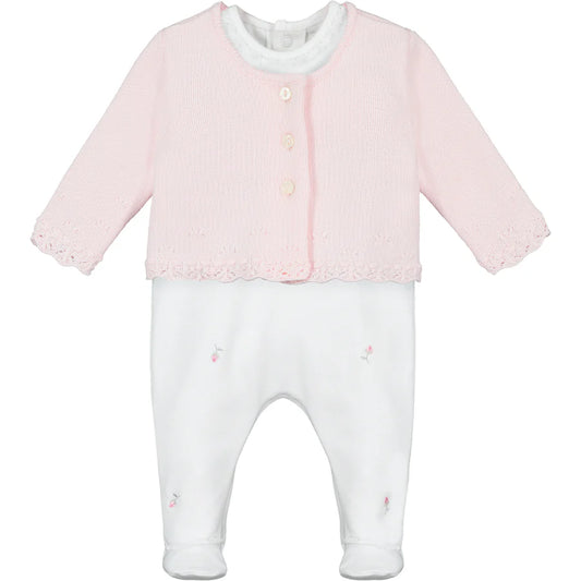 Emile Et rose 1963 Annabel Baby Girls Babygrow & Cardigan Set