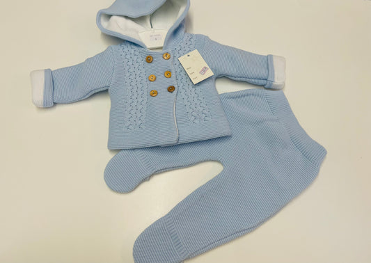 Adorable Blue Double Knit Pram Suit c3262