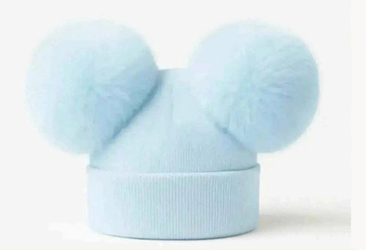 Baby Blue Double Pompom Fur Unisex Hat AW26 PREORDER