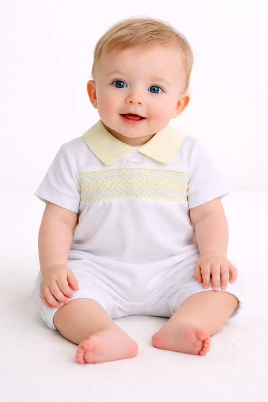 Bluesbaby BB2361 white/lemon Romper SS26