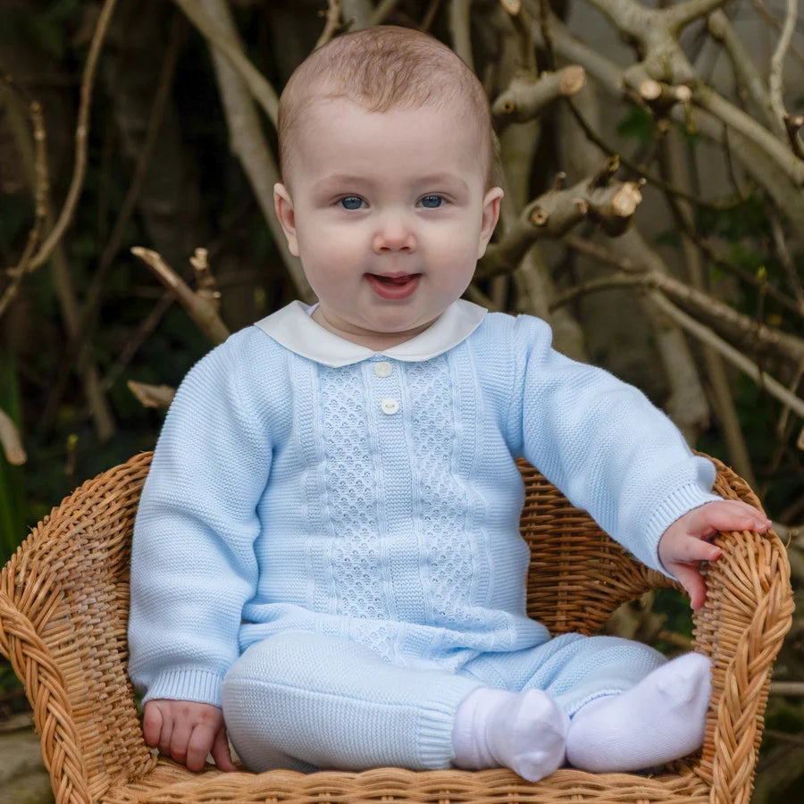 Emile Et rose 2662 Munro Boys Blue Knit All In One & Hat AW26