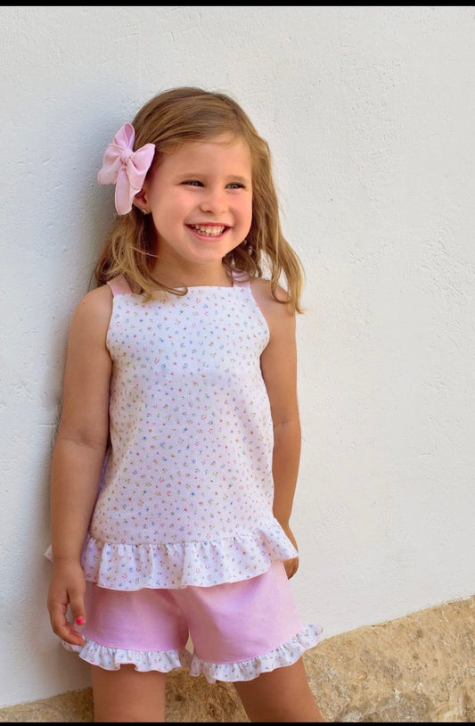 Rapife 4251 pink floral short set ss26