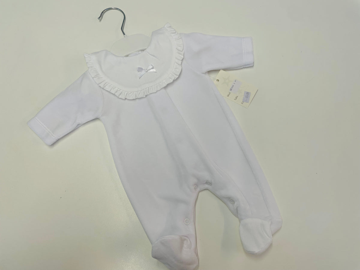 Adorable White Velour all in one SG146