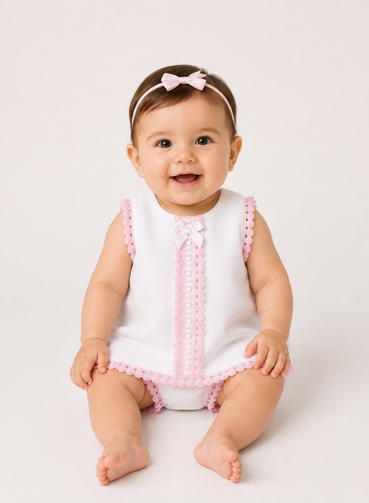 Adorable White/pink Dress set SG224 SS26
