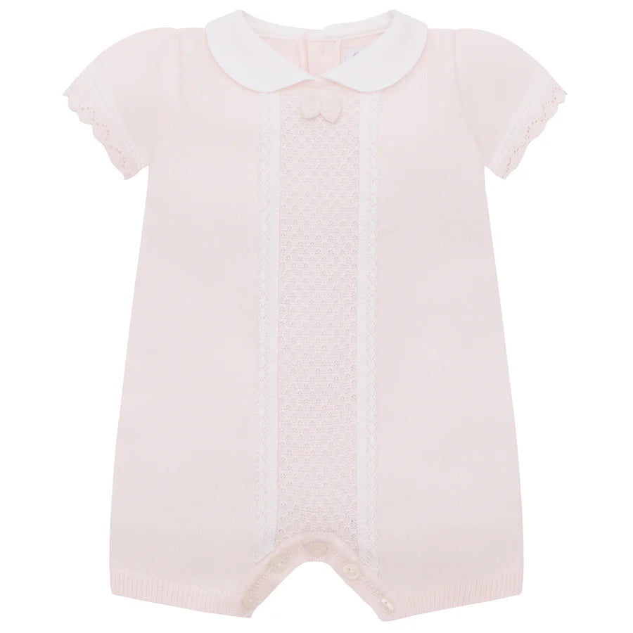 Emile Et rose 7354 Layla Baby Girls Pink Knit Romper
