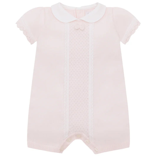 Emile Et rose 7354 Layla Baby Girls Pink Knit Romper