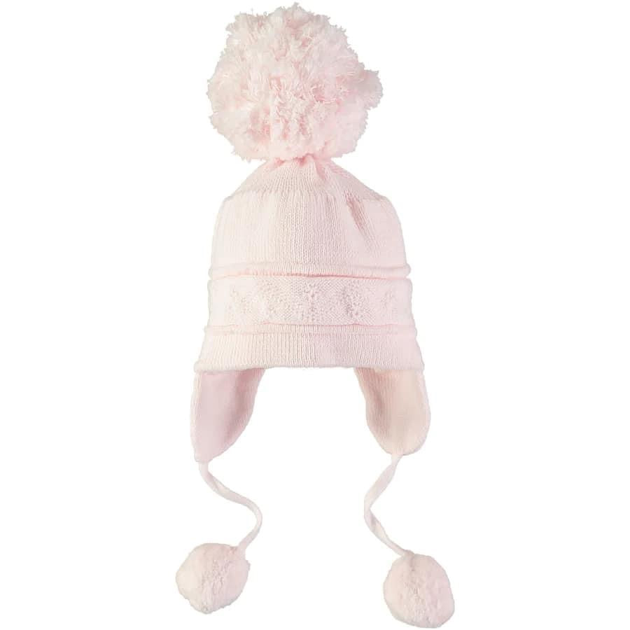 Emile et rose Griffin Blue Baby Bobble Hat with Ear Flaps