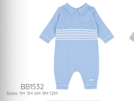 Blues baby knit romper