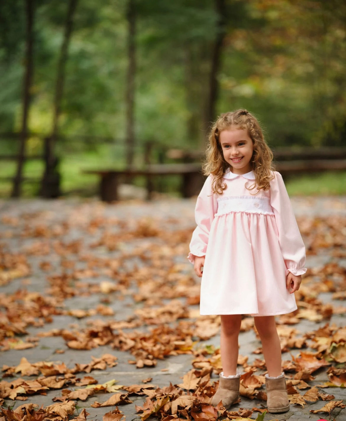 Deolinda 25420 Joan Pink Smocked Dress