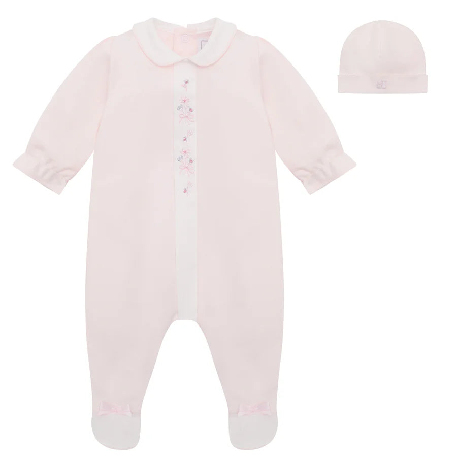 Emile Et rose 2648 Loretta Girls Pink Pretty Babygrow & Hat