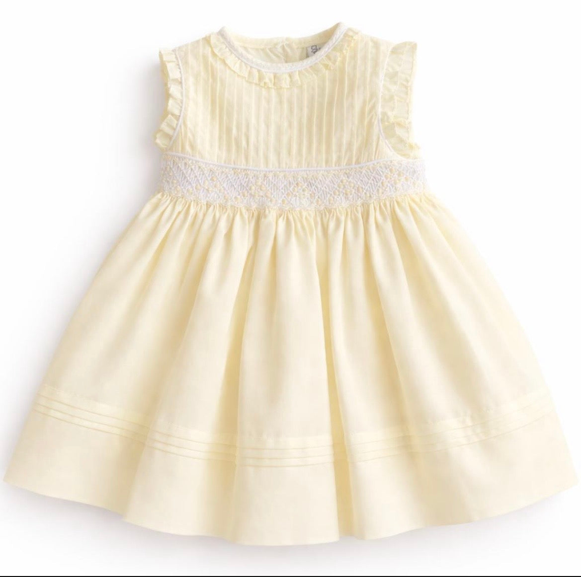Sarah Louise 013819 Lemon Smocked Dress SS26