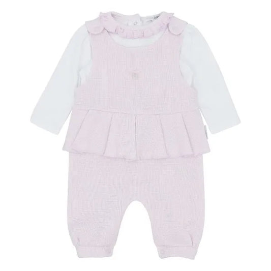 Blues Baby 2203 Pink Dungarees Set