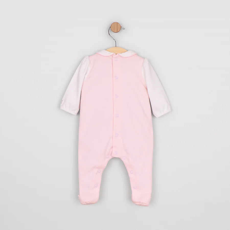 Emile Et Rose 2670 Maya Girls Pink & White Babygrow & Hat AW26