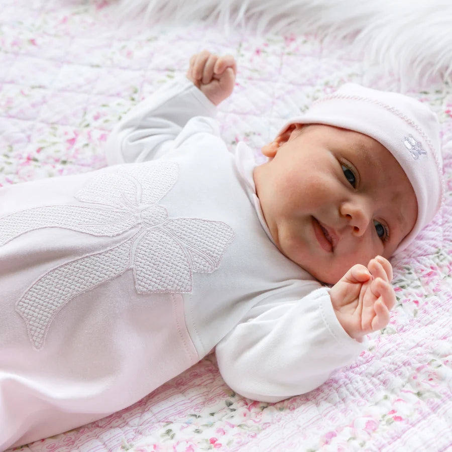 Emile Et Rose 2670 Maya Girls Pink & White Babygrow & Hat AW26