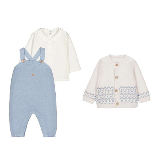 Mayoral 2609 Blue Knit Dungaree Set AW26 PREORDER