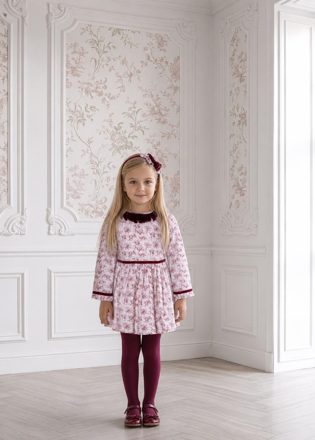 Miranda 228V Burgundy Floral Dress AW26 PREORDER
