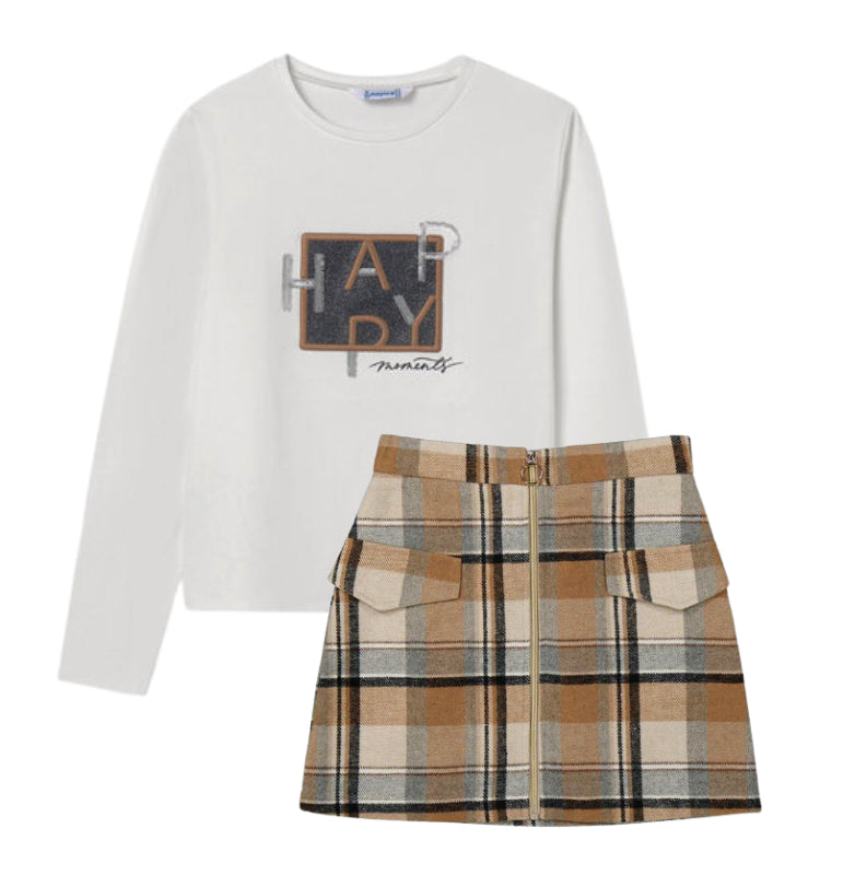 Mayoral Checked Skirt Set