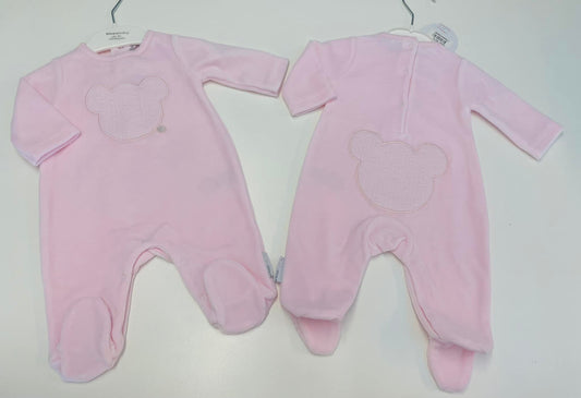 Bluesbaby Pink Velour Babygrow