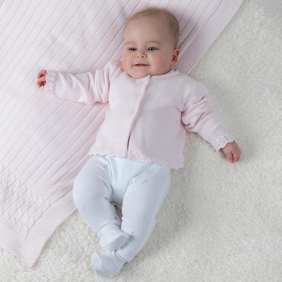 Emile et Rose White Baby Grow with Cardigan