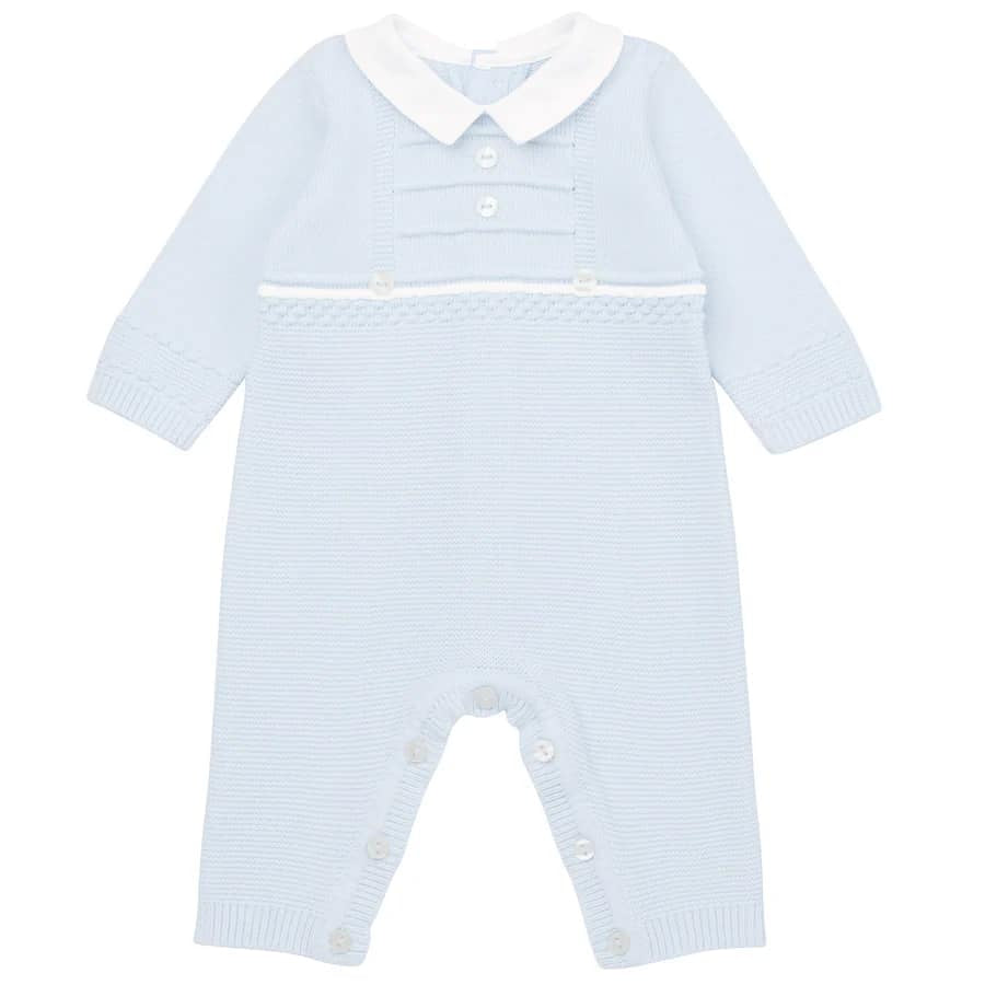 Emile et Rose Blue Knitted All in One Romper