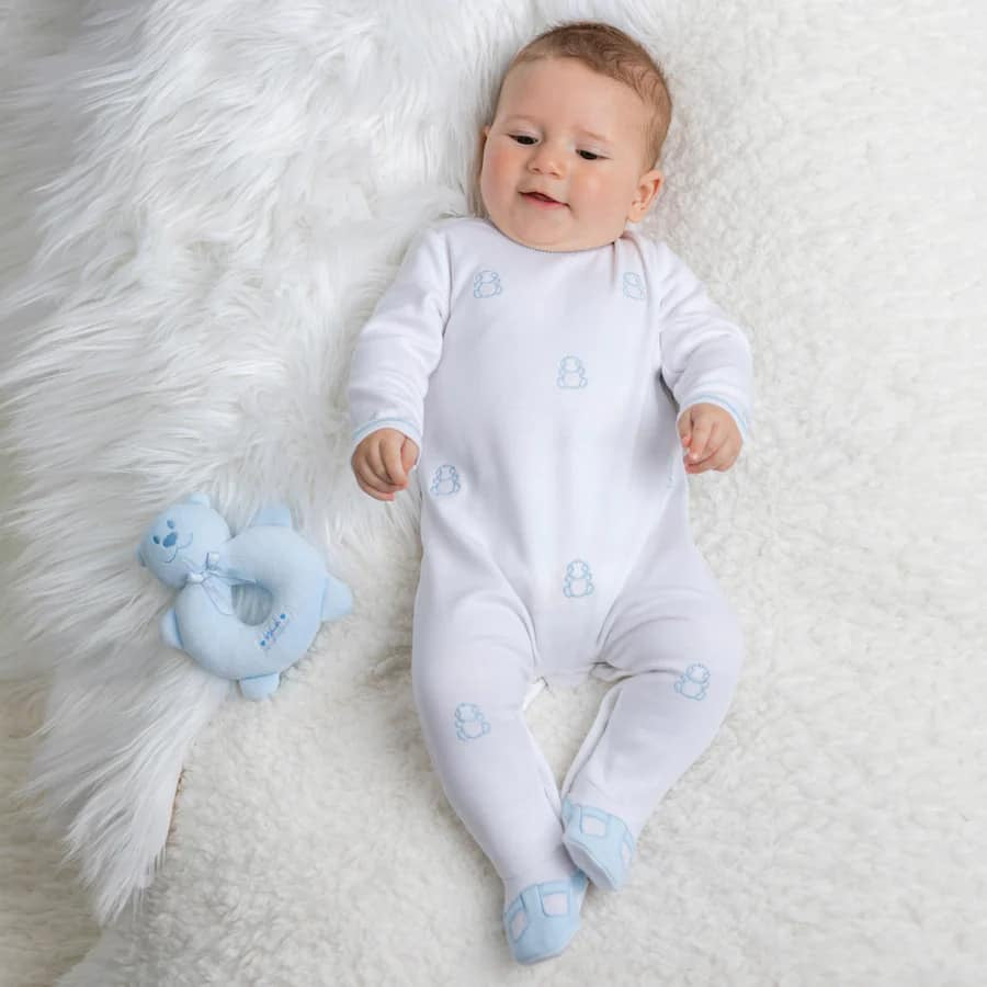 Emile et Rose White/Blue Babygrow All in One