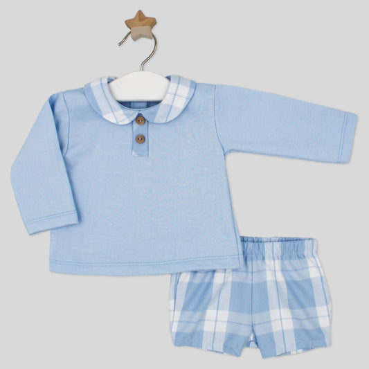 Rapife 4214 Blue Checked Jam Pants Set