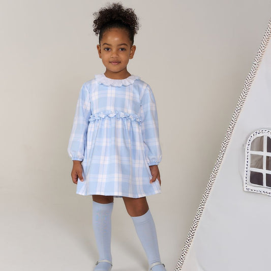Rapife 4215 Blue Checked Dress